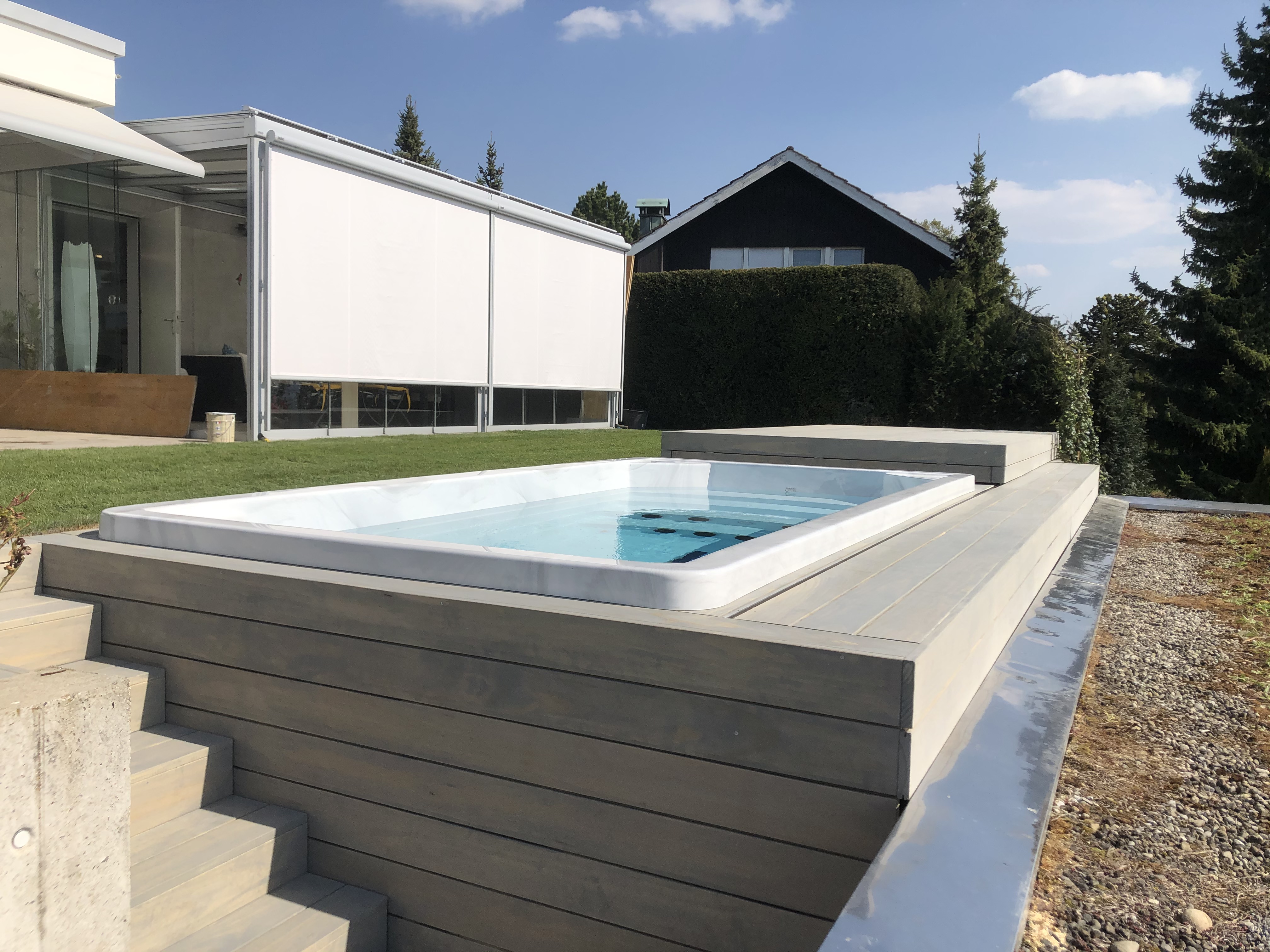 Schwimmspa Abdeckung Einbau Rolldeck RRV